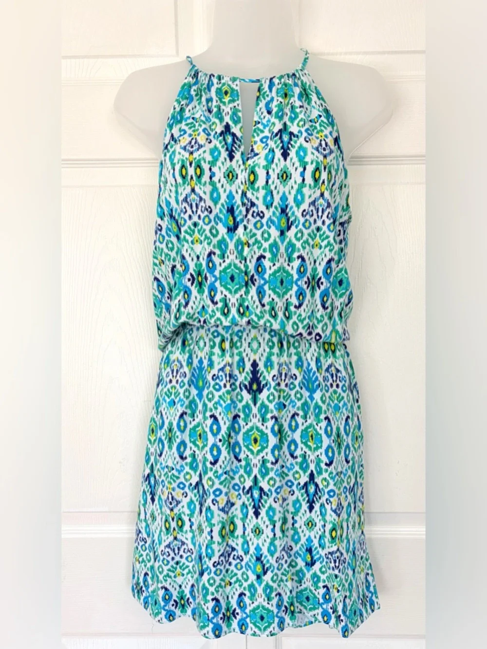 Tommy Bahama Summer Dress Beach Cover up Ikat Print Cover Up Blue Green Small - Picture 3 of 15